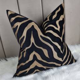 Zebra Animal Print Pillow Cover Porter & Stone Limpopo Black Bronze Tiger Cushion Only - thumbnail 3