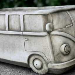 Stone Planter Bus Statue Concrete Plant Pot Sculpture Outdoor Flower Ornament Garden & Home Decor Modern Figurine Lover Gift - thumbnail 4