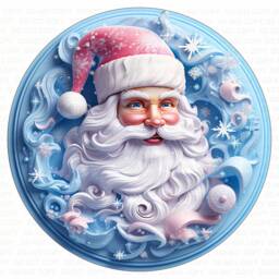 Pink Santa Christmas Sign, Metal Sign For Christmas, Merry Christmas Wreath Uk, Pink Santa Claus - thumbnail 2