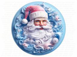 Pink Santa Christmas Sign, Metal Sign For Christmas, Merry Christmas Wreath Uk, Pink Santa Claus - thumbnail 1