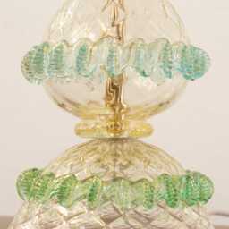 Glass Lamp Gold, Turquoise, & Green - Murano Handmade Venetian Art - thumbnail 4
