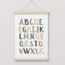 Alphabet Chart, Unframed Chart Print, Nursery Decor, Educational Montessori Playroom Prints, Scandi Kids Art - thumbnail 3
