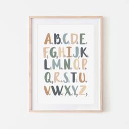 Alphabet Chart, Unframed Chart Print, Nursery Decor, Educational Montessori Playroom Prints, Scandi Kids Art - thumbnail 2