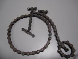 Bicycle Made From Recycled Bike Chain-Antique Type - Penny Farthing - thumbnail 1