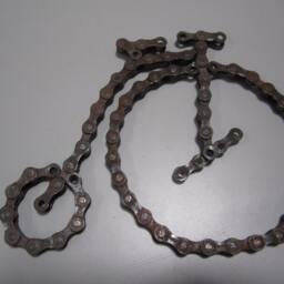 Bicycle Made From Recycled Bike Chain-Antique Type - Penny Farthing - thumbnail 2