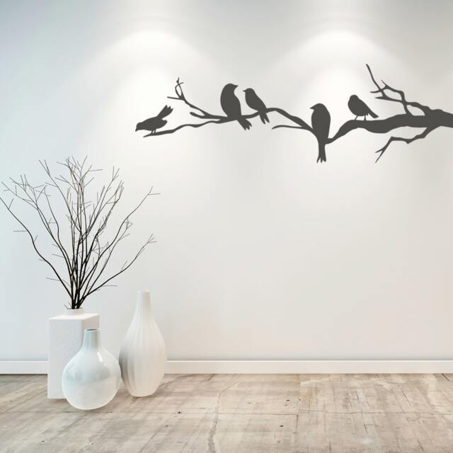 Birds On Branch - Home Decor Art Bedroom Kitchen Removable Vinyl Wall Decal Sticker 24 Colour Options Available - image 1