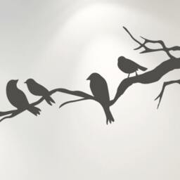 Birds On Branch - Home Decor Art Bedroom Kitchen Removable Vinyl Wall Decal Sticker 24 Colour Options Available - thumbnail 2