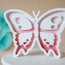 Nursery Night Light - Butterfly Lights Girl Nursery Baby Shower Decor Wood Kids Wall Lamp Desk - thumbnail 3