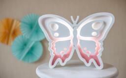 Nursery Night Light - Butterfly Lights Girl Nursery Baby Shower Decor Wood Kids Wall Lamp Desk - thumbnail 1