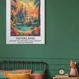 Neverland Vintage Style Travel Poster - Wall Art Print J M Barrie Classic Children's Fiction Book Gift Home Decor - thumbnail 2