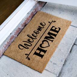 Welcome Home Coir Doormat - Cute Door Mat Anniversary New Wedding Gift - thumbnail 2