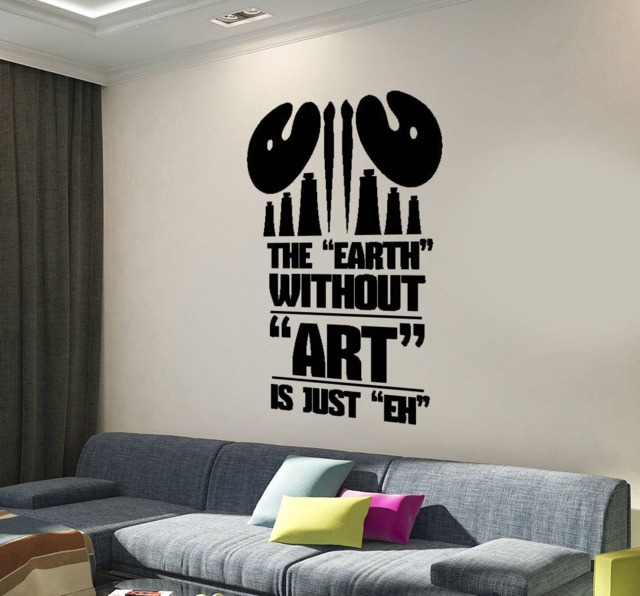 Wall Mural Art Vinyl Decal Motivation Word Cloud The Earth Without Is Just Eh - 2502Dz - image 1