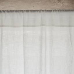 Linen Boho Curtains For Bedroom - Sheer Linen Window Drapes Pre-Washed Curtain Panels - thumbnail 3