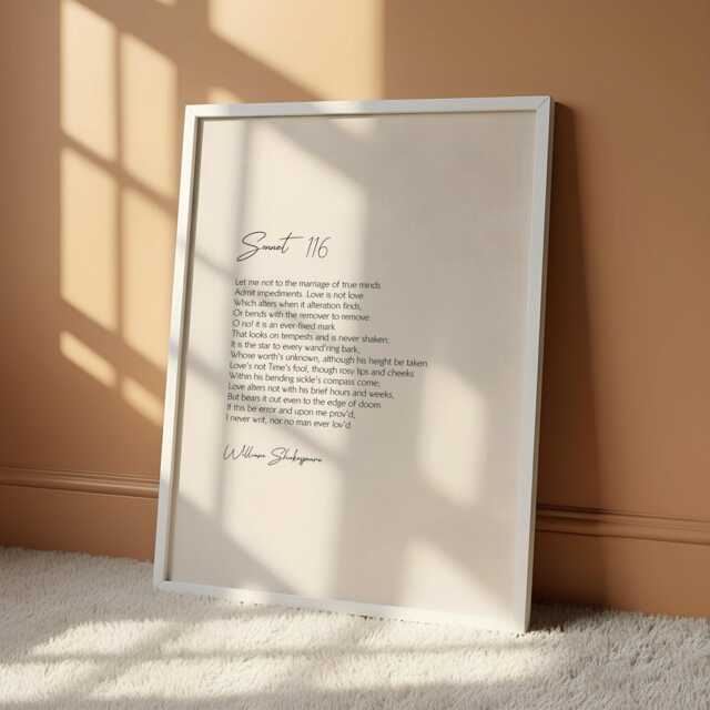 Sonnet 116 Shakespeare Print - Let Me Not To The Marriage Wedding Poetry Wall Art Literary Typography Gift - image 1
