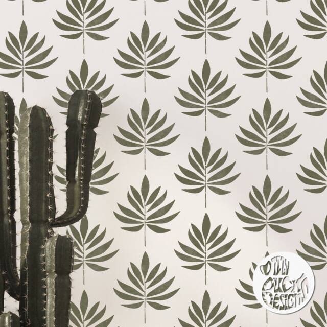 Stencil For Walls Panama Tropical Leaf Wall Stencil Palm For Painting Diy Decor Plantstencil - image 1