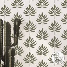 Stencil For Walls Panama Tropical Leaf Wall Stencil Palm For Painting Diy Decor Plantstencil - thumbnail 1