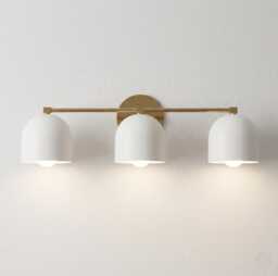 Modern Gold Triple Dome Vanity Light - Minimalist Bathroom Sconce, Ambient Glow