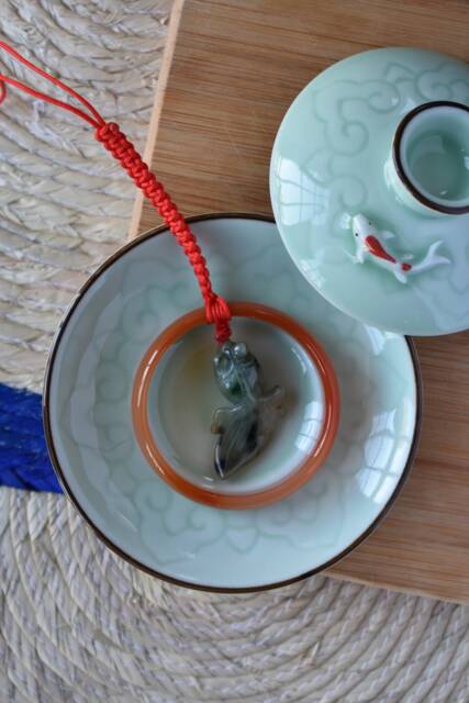 Jade Fish Agate Charm - Natural/Grade A - image 1