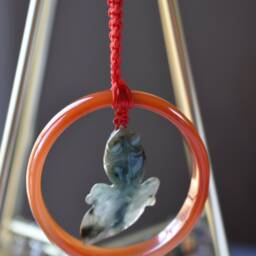 Jade Fish Agate Charm - Natural/Grade A - thumbnail 2