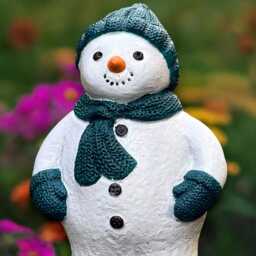 Outdoor Snowman Sculpture Concrete Christmas Figurine Stone Winter Decoration Handmade Ornament Snowman Lover Gift - thumbnail 3