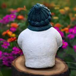 Outdoor Snowman Sculpture Concrete Christmas Figurine Stone Winter Decoration Handmade Ornament Snowman Lover Gift - thumbnail 4