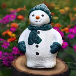 Outdoor Snowman Sculpture Concrete Christmas Figurine Stone Winter Decoration Handmade Ornament Snowman Lover Gift - thumbnail 2