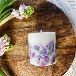 Large Scented Pillar Candle, Candle Gift For Her, Dried Flower in A Box, Gift Idea Women, Long Lasting Candle, Birthday - thumbnail 2