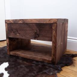 Chunky Bedside Table With Drawer/Farmhouse Rustic Bedroom - thumbnail 2