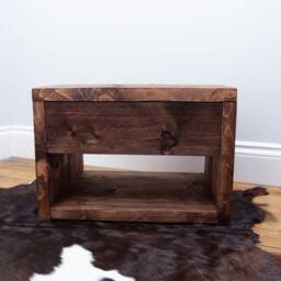 Chunky Bedside Table With Drawer/Farmhouse Rustic Bedroom - thumbnail 3
