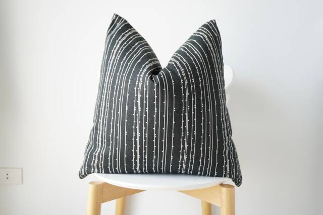 White Cream Black Striped Pillow Cover - image 1