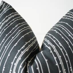 White Cream Black Striped Pillow Cover - thumbnail 3