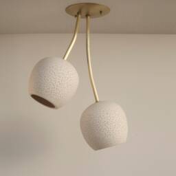 Claylight Duet - Semi-Flush Mount Ceiling Light Ceramic Fixture Minimalist Decor - thumbnail 2