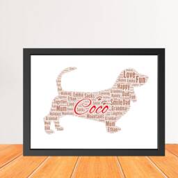Personalized Basset Hound Dog Word Art Print, Dog Cloud Picture Print, Gift For Lovers, Friend Birthday Card Gift Digital - thumbnail 2