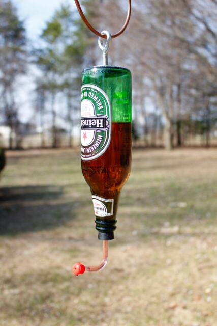 Hummingbird Feeder From Beer Bottle Heineken - image 1