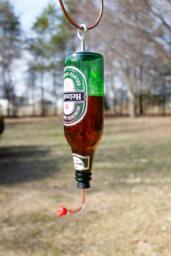 Hummingbird Feeder From Beer Bottle Heineken - thumbnail 1
