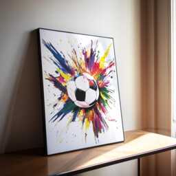 Personalised Football Prints, Vibrant Art For Boys Bedroom, Wall Art, Poster, Gift Son, Set Of 3 - thumbnail 3