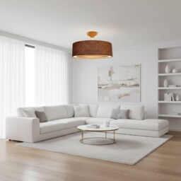 Lounge Lamp Heide ?? 70cm Pendant With Light Edge Diffuser & Canopy Jute - thumbnail 3