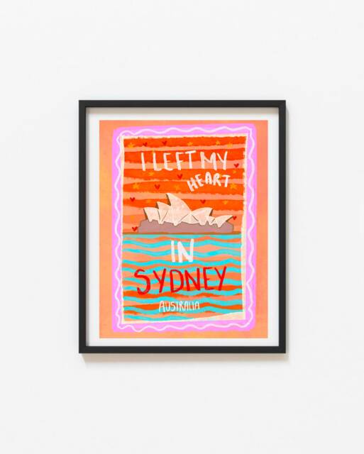 Sydney Australia Travel Poster - Illustrated City Art Print