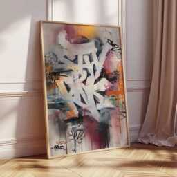 Abstract Graffiti Wall Art Print, Urban Street Style Painting, Modern Industrial Decor, Contemporary Home Poster - thumbnail 2