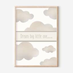 Neutral Cloud Print & Quote, Perfect For A Child's Room, Playroom Or Nursery - Unframed - thumbnail 3