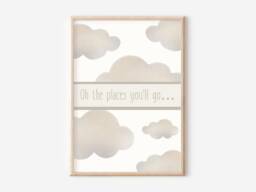 Neutral Cloud Print & Quote, Perfect For A Child's Room, Playroom Or Nursery - Unframed - thumbnail 1