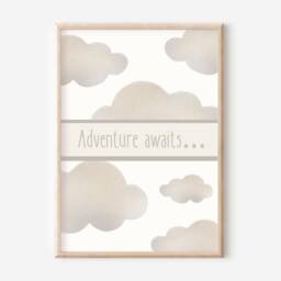 Neutral Cloud Print & Quote, Perfect For A Child's Room, Playroom Or Nursery - Unframed - thumbnail 2