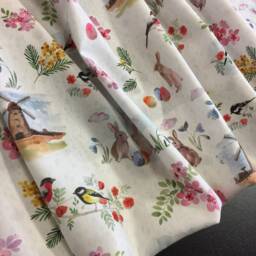Easter Curtains Retro Style Cafe Kitchen Valance Panels Digital Printed Fabric Custom Spring - thumbnail 2