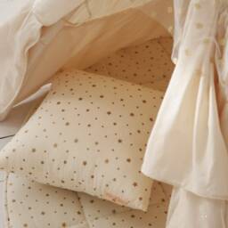 "Linen & Cotton Round Mat ""Gold Stars" - thumbnail 3