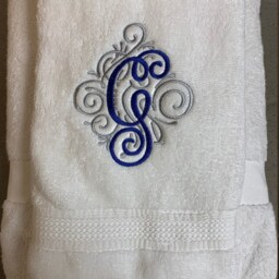 Swirly Initial Bath Towel - thumbnail 3