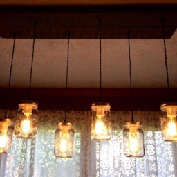The Wise Owl Rustic Barn Wood Mason Jar Chandelier - thumbnail 3