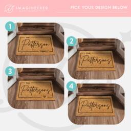 Custom Personalized Coir Doormat - Customized Door Mat Housewarming Gift Decorative Closing Last Name Rug Family - thumbnail 2