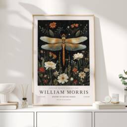 William Morris Print, Art, Exhibition Poster, Uk, Dragonfly Pictures, Gifts - thumbnail 1