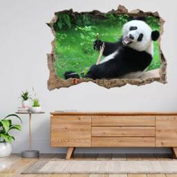 A Playful Happy Panda in China 3D Smashed View Wall Sticker Poster Decal A900 - thumbnail 1