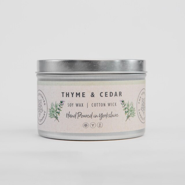 Thyme & Cedar - Scented Candle Hand Poured in Yorkshire Soy Wax Vegan - image 1
